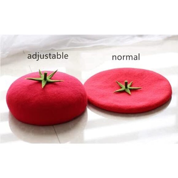 5366 Kawaii Fruit Tomato Berets Hat Cute Funny Christmas Cap Winter Warm